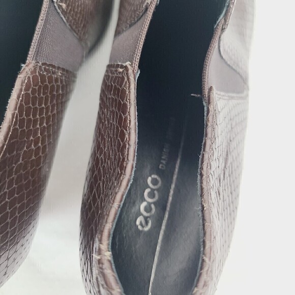 Ecco Shape 55‎ Plateau Stack Heel Bootie 40 EU 9/9.5 US Brown Leather Com… - Picture 7 of 9